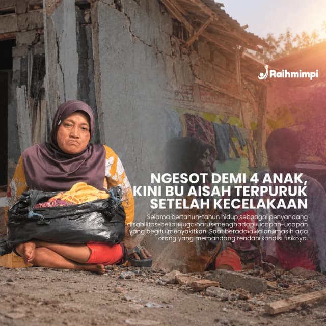 Ngesot Demi Anak Bu Aisah Terpuruk Setelah Kecelakaan